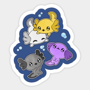 Nonbinary Axolotl LGBT Pride Flag Sticker